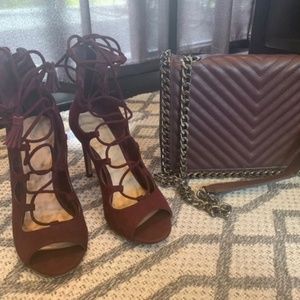 ALDO Lace up heels /matching purse bundle